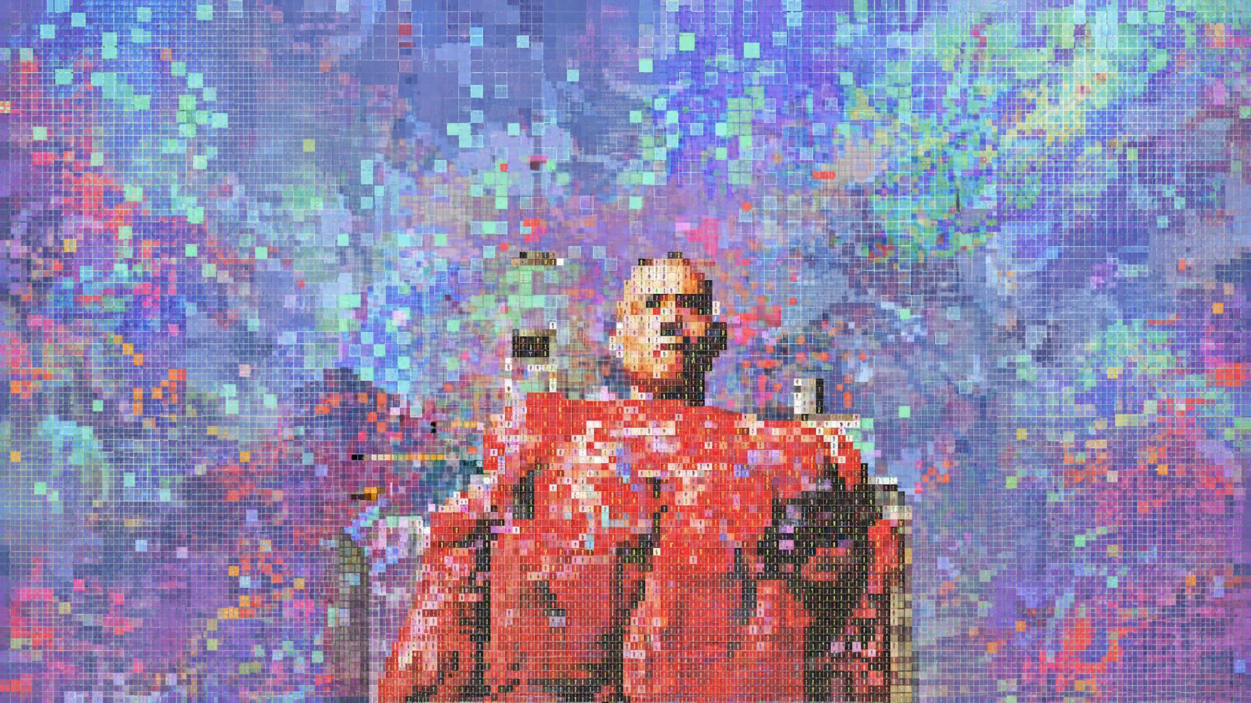 Pixelated digital asset figure